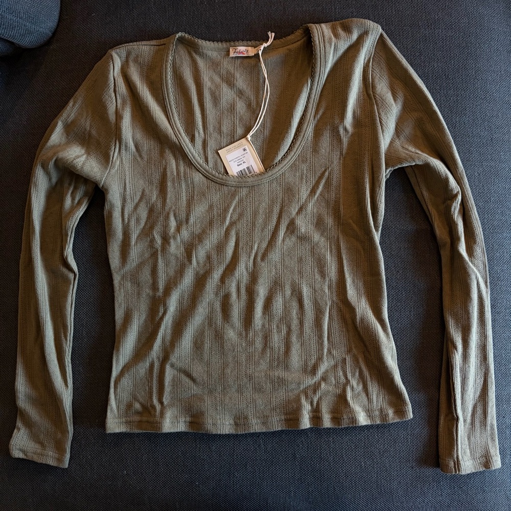 Faherty Pointelle Scoop Neck | XL